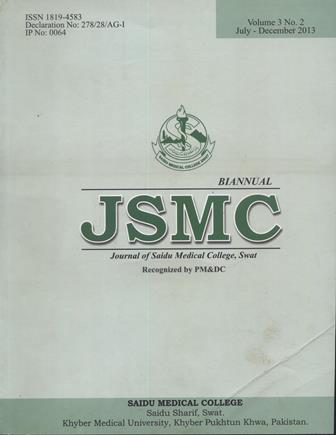 					View Vol. 3 No. 2 (2013): Journal of Saidu Medical College
				